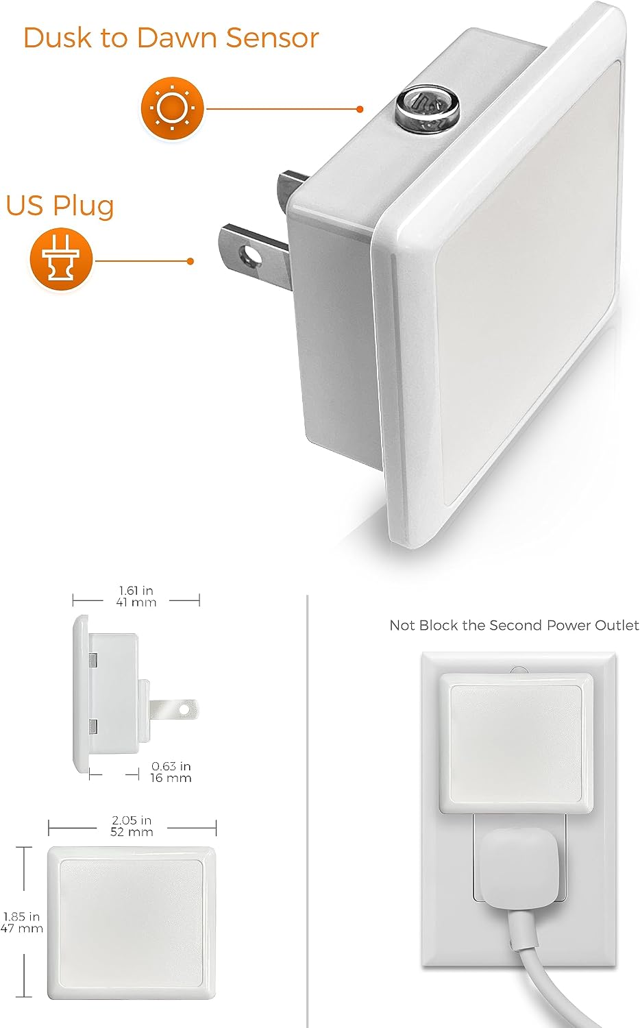 L LOHAS LED Night Lights Plug into Wall,[6-Pack] Plug in Night Light, Dusk to Dawn Sensor, 1800K Amber Light,0.3W Bright Nightlight…