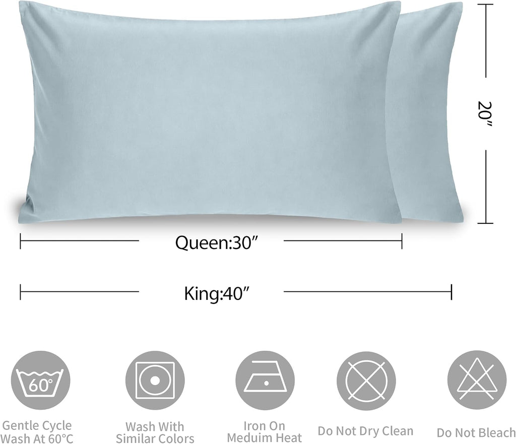 Simple&Opulence 100% Linen Pillowcases Basic Style Solid Color Set of 2, King Size Stone Washed Flax Pillow Cover Envelope Closure…