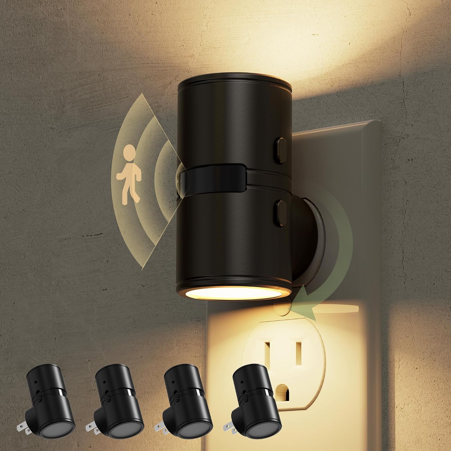 L LOHAS LED Motion Sensor Night Light, Mini Motion Activated Night Lights Plug into Wall, Rotating Motion Sensor Light Indoor…