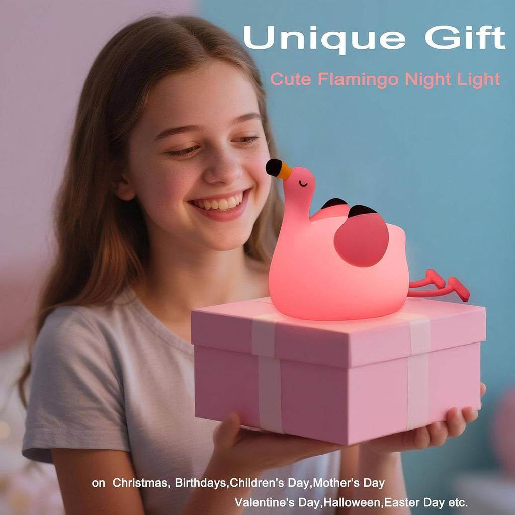 DREAMING MY DREAM Flamingo Night Light, Dimmable Silicone Animal Nursery Night Light, Pink Flamingo Lamp Decor for Kids Room…