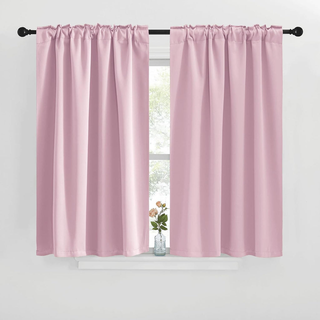 NICETOWN Blackout Window Curtains for Camper - (Baby Pink Color) 42x40 Inch, 2 Panels Set, Thermal Insulated Room Darkening Blackout…