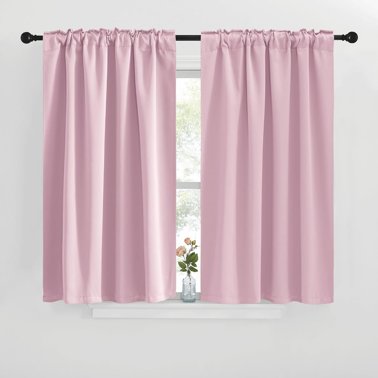 NICETOWN Blackout Window Curtains for Camper - (Baby Pink Color) 42x40 Inch, 2 Panels Set, Thermal Insulated Room Darkening Blackout…