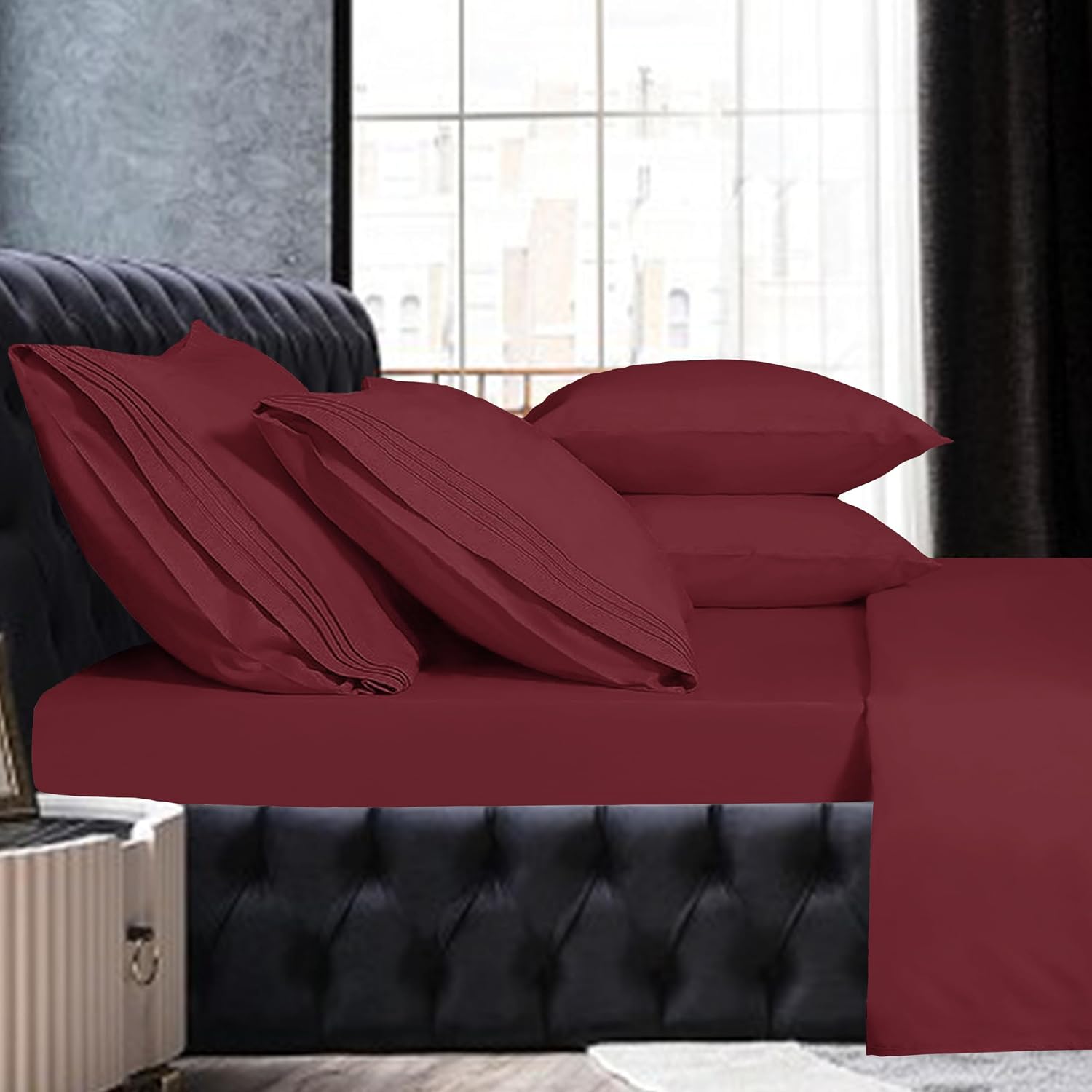 MocassiLuxuryBedding Mocassi Full Sheet Set - Luxury Hotel 1800 Premier Bedding Sheets & Pillowcases - Ultra Soft Breathable & Cooling Bed…