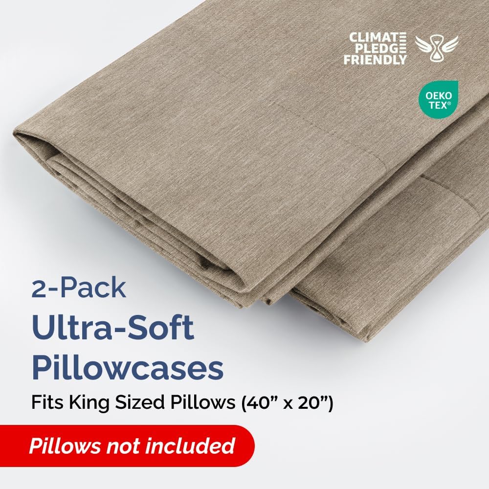 King Pillow Cases Set of 2 - Ultra Soft Hotel Quality Pillowcase Covers - Comfy, Cozy & Wrinkle Free - Shrinkage and Fade Resistant…