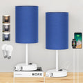 ZJOJO Table Lamp for Bedroom Set of 2, Bedside Small Lamps with 3 Way Dimmable Rocker Switch and AC Outlet, Nightstand Desk Lamp with…
