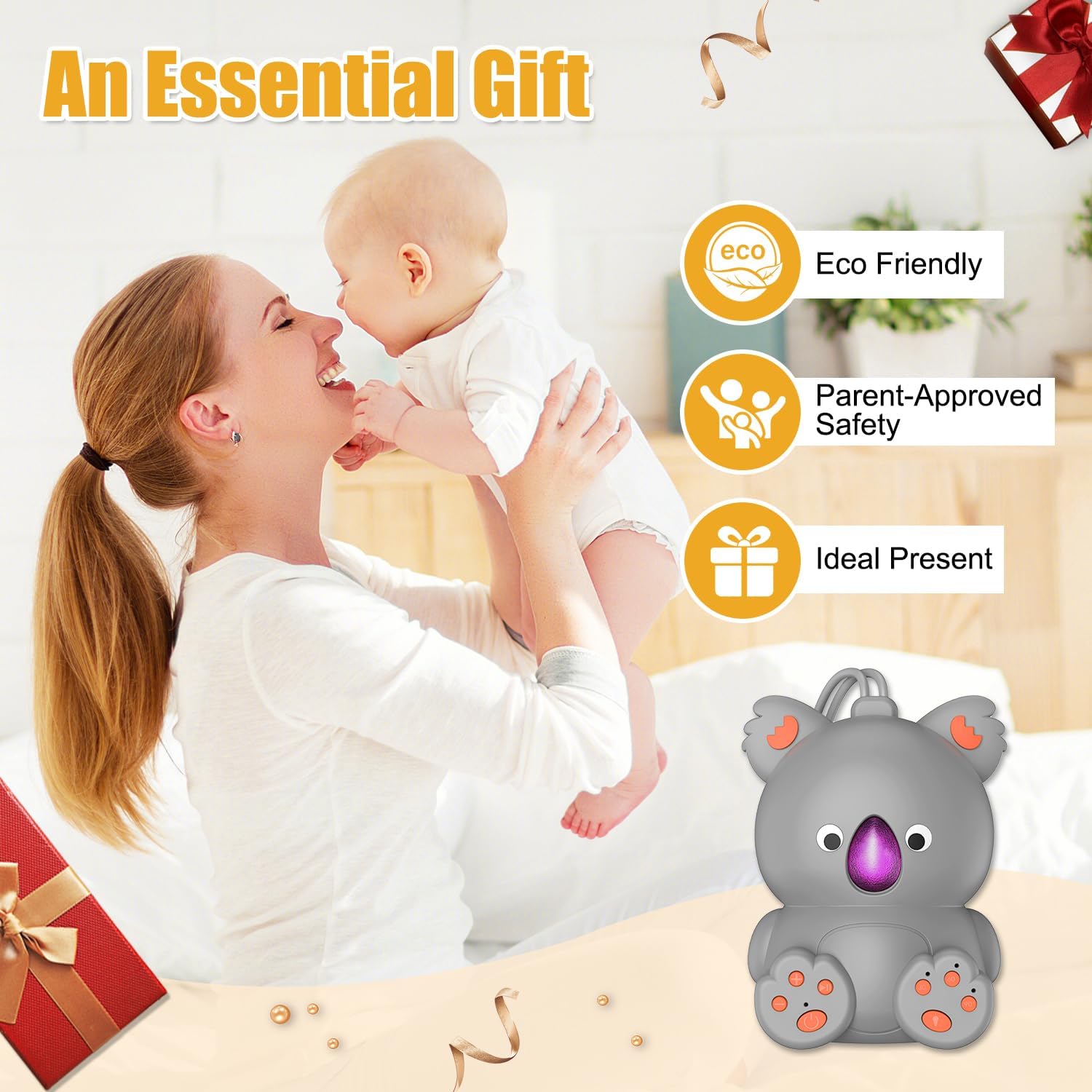 White Noise Machine for Baby with Bluetooth Speaker | Portable Baby Sound Machine Sleep Soother Music for Nursery & Travel, Soothing…