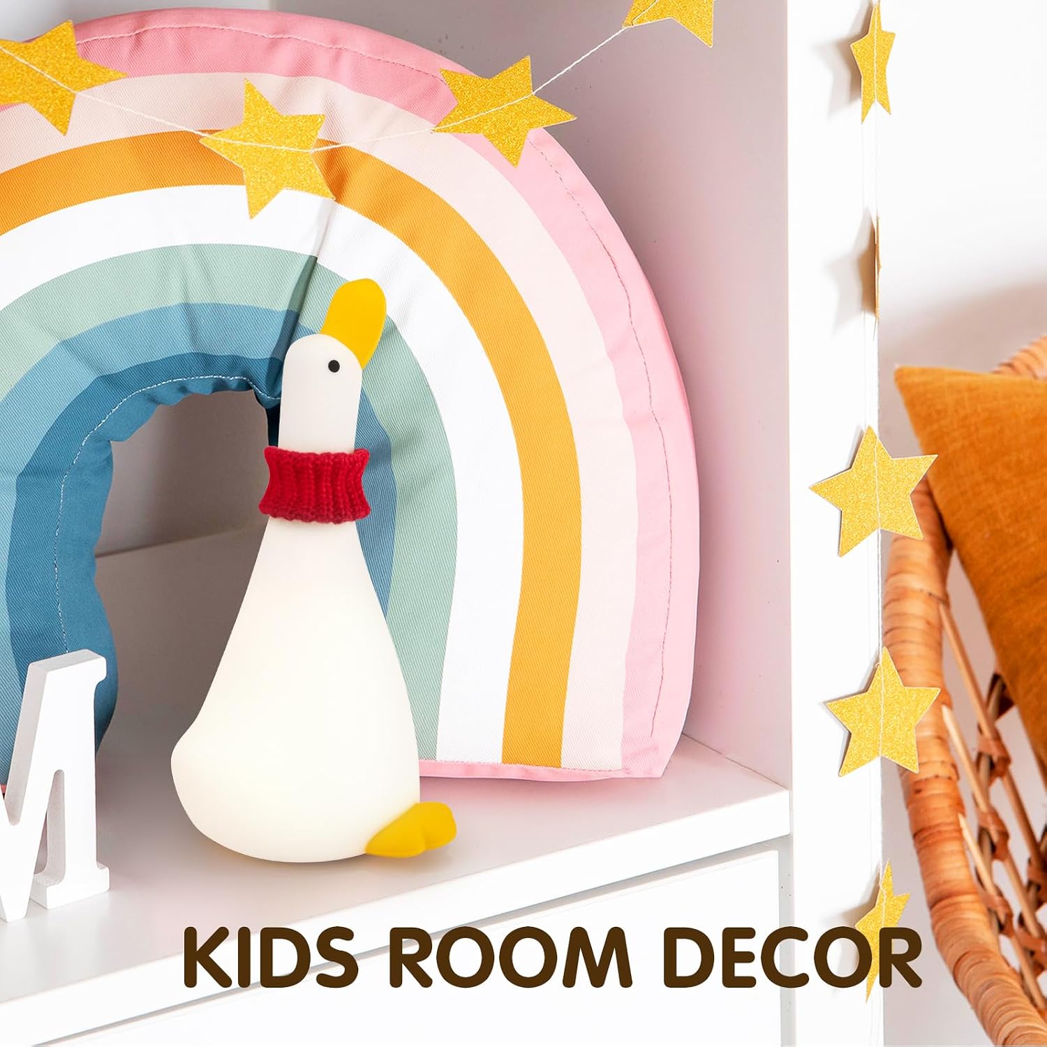 Gefaxi Duck Night Light Silicone Cute Dorm Bedroom Home Decor Night Light for Breastfeeding Squishy Duck Nightlight Cordless Rechargeable D…