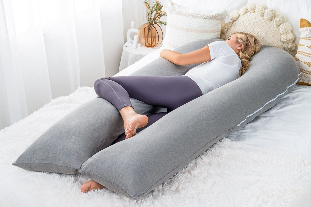 Meiz Pregnancy Pillow, Cooling Silky Pregnancy Pillows for Sleeping, 65" Full Body Maternity Pillow for Tall Pregnant Woman with Cooling Si…