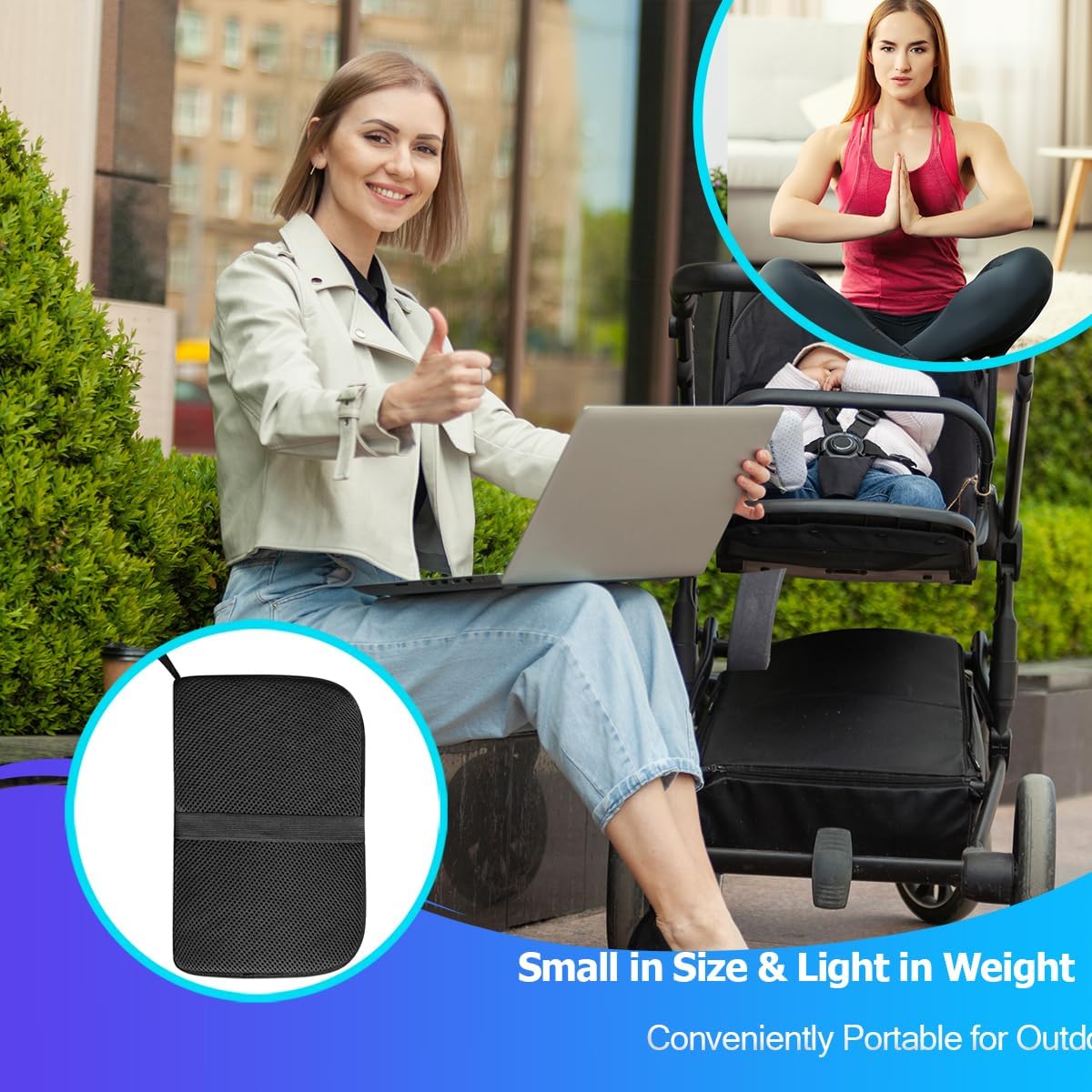 masteymoh Foldable Seat Cushion (15.7" x 11.8") Portable Gel Seat Cushion for Travel with Honeycomb Design, Portable Travel Cushion for…