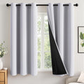 Miulee 100% Blackout Curtains for Bedroom 54 Inch Length, 2 Layers Thermal Insulated Short Window Curtains with Black Liner, Noise Reducing…
