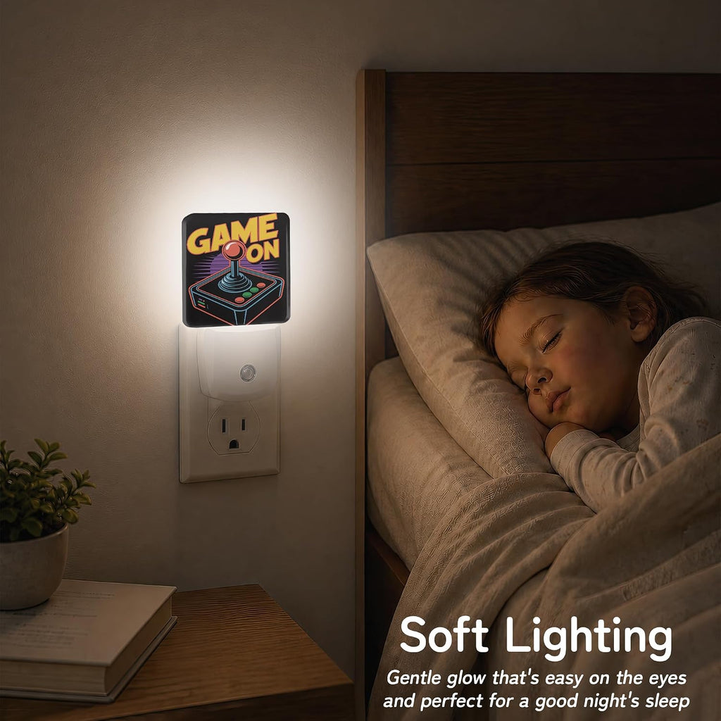 Retro Arcade Gamer Night Lights Plug into Wall, Night Light with Dusk to Dawn Sensor for Bedroom Bathroom Kitchen Hallway Stairs…