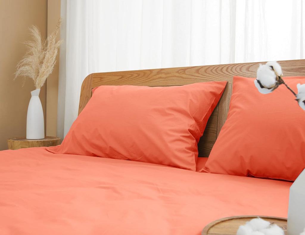 Homtec Pillow Cases, Standard Queen Size Cotton Percale Weave Pillowcases, Pre-Shrunk Breathable and Hypoallergenic Pillowcases, Set of 2 (…