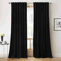 Rybhome RYB HOME Black Velvet Curtains 84 inches - Blackout Heavy Duty Curtains Soft Luxury Back Tap Window Covering Privacy Protection for…