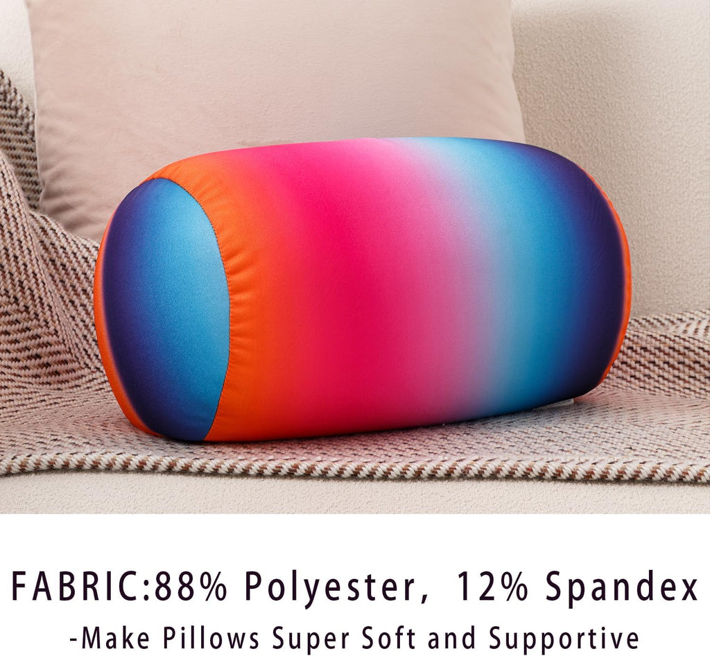 Squishy Microbead Neck Pillow, 7Inch x 12Inch Soft Travel Body Bed Pillow Bean Pillow for Kids Adult Chair Sleeping Car Seat, Fun…