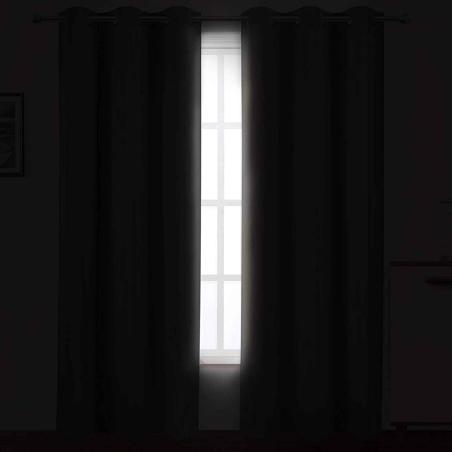 Lemomo Grey Thermal Blackout Curtains/38 x 84 Inch/Set of 2 Panels Room Darkening Curtains for Bedroom 84 Inch Grey