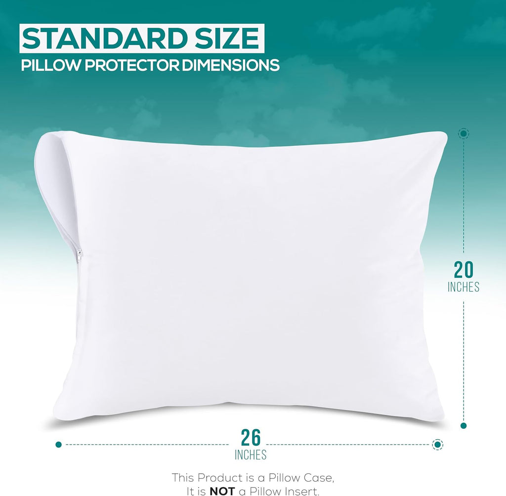 Utopiabedding Utopia Bedding 100% Waterproof Pillow Protectors with Zipper Standard Size (Set of 40), Bed Bug and Dust Mite Proof Zippered…