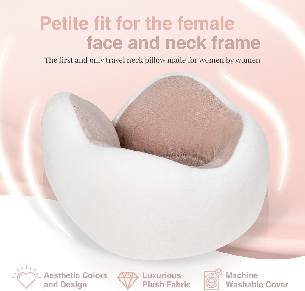 Women's Small Fitted Neck Pillow for Traveling, Memory Foam Travel Pillow, Travel Neck Pillows for Airplanes, Travel Essentials for…
