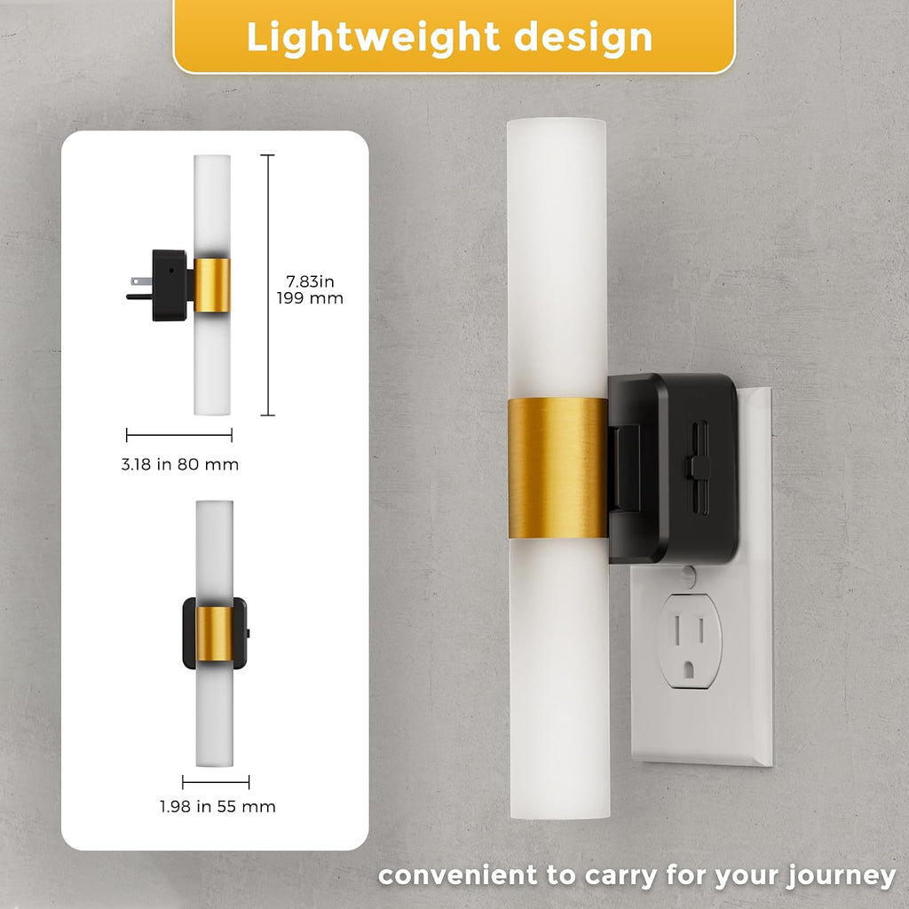 L LOHAS LED Night Light, 2 Pack Night Lights Plug into Wall, 3000K Soft White, 0-100LM Adjustable Brightness, 180° Rotating Plug in Night…