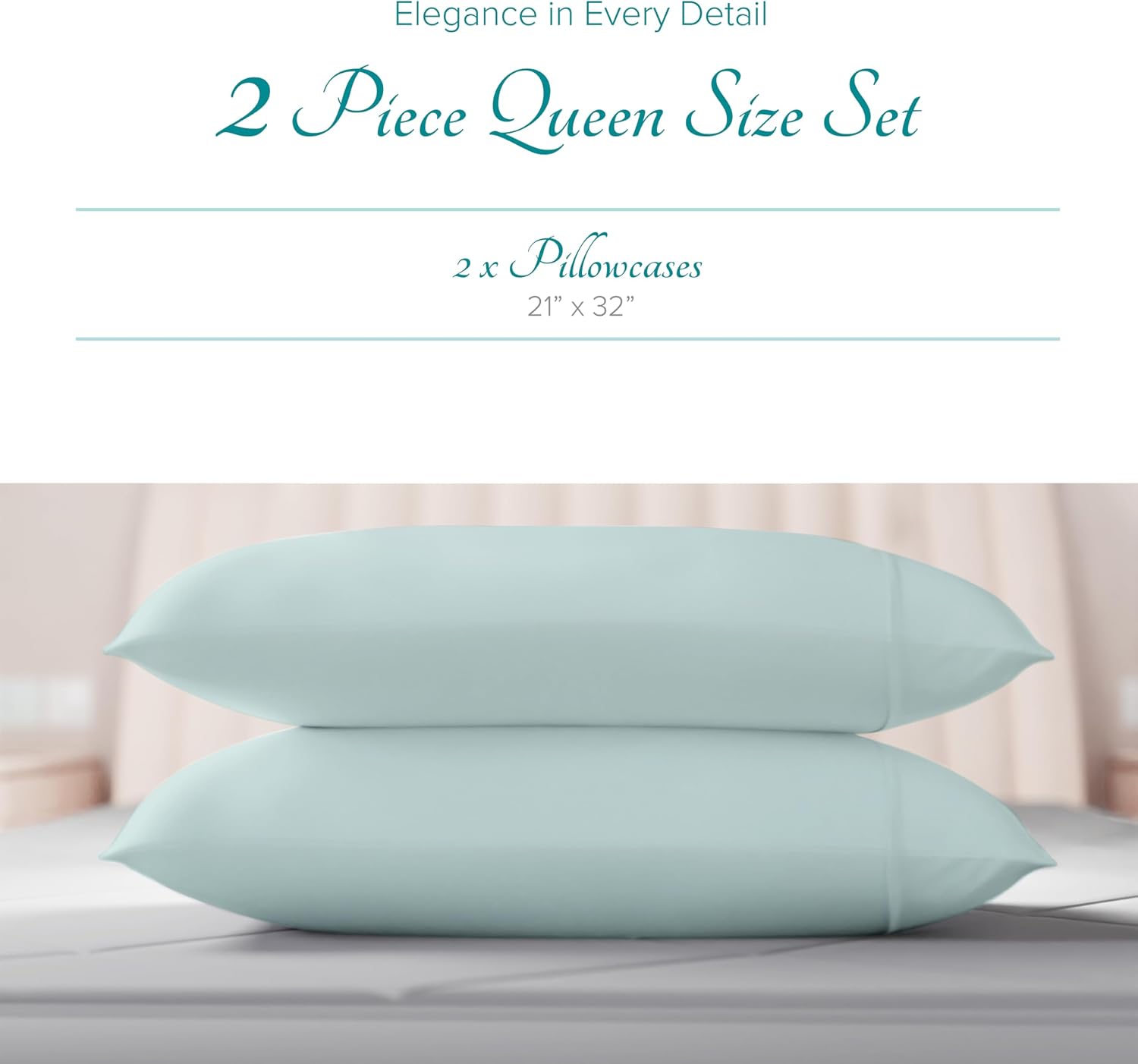 Carressa Linen 100% Egyptian Cotton Standard/Queen Size Pillow Cases Set of 2-800 Series Tulips Collection Queen Pillow Cover for…