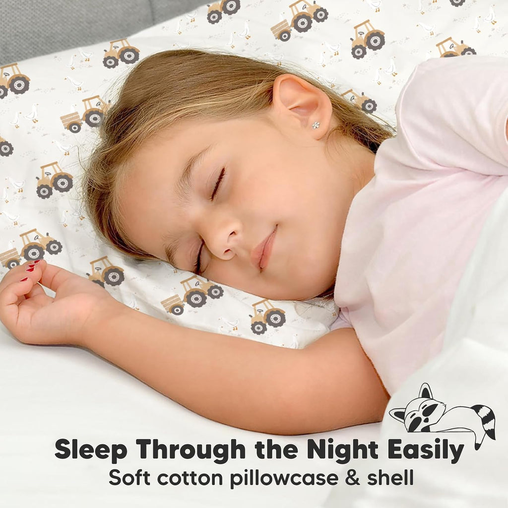 Toddler Pillow with Pillowcase - 13x18 My Little Dreamy Kids Travel Bed Pillows for Sleeping, Organic Cotton Small Pillowcase, Soft &…
