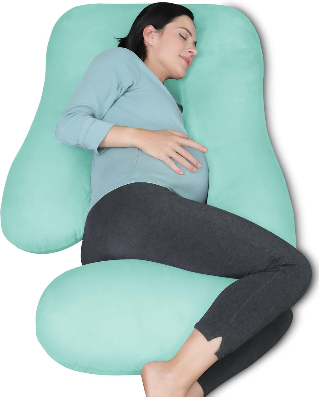 Moonpark MOON PARK Pregnancy Pillows for Sleeping - U Shaped Full Body Maternity Pillow with Removable Cover - Support for Back, Legs, Bell…