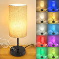 Unicozin Table Lamp, 3 CCT 3000K/4500K/6500K & RGB Color Changing, Stepless Dimmable Small Bedside Lamp for Reading, Ambience Nightstand…