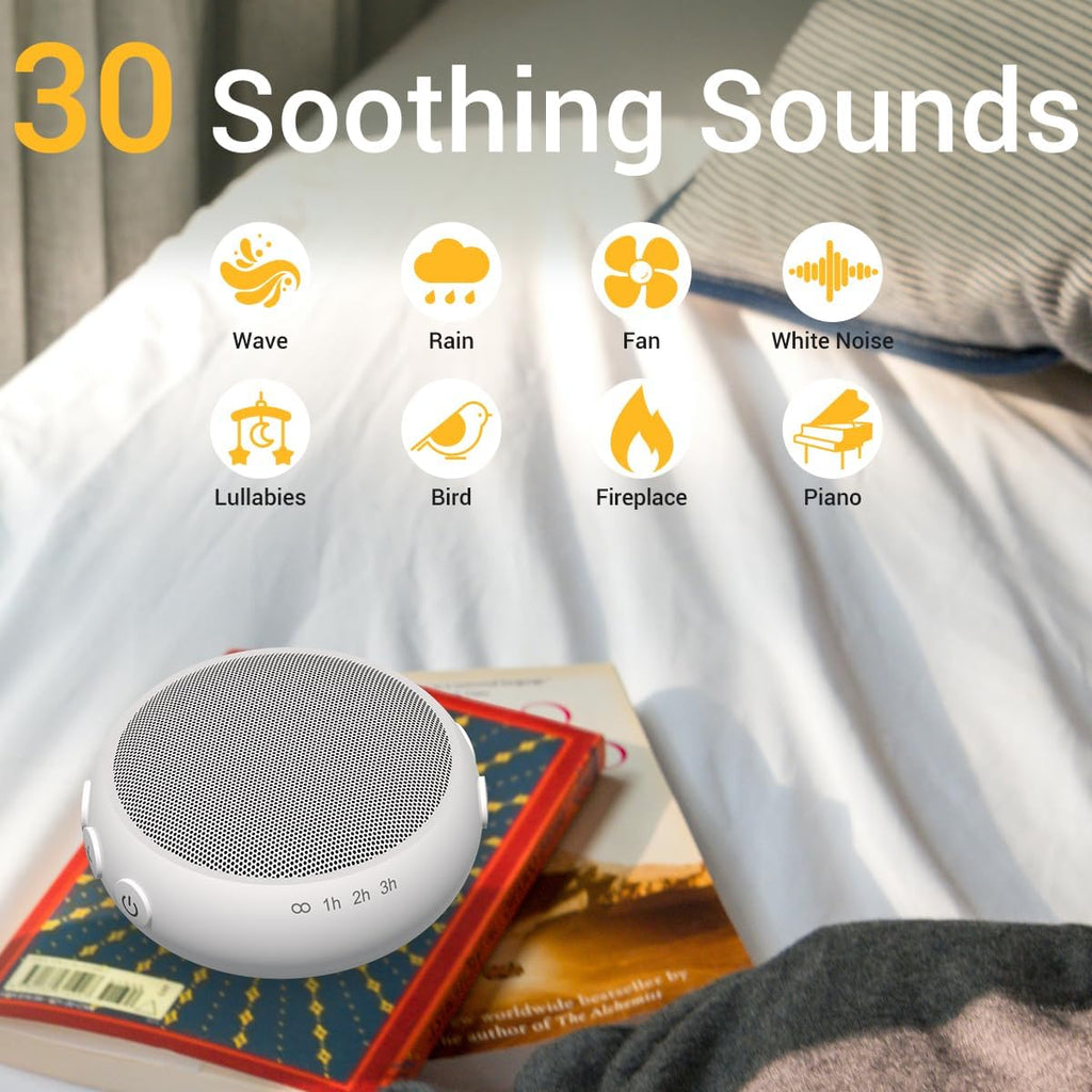 SoundMe Small Sound Machine Mini White Noise Machine for Baby Kids Adult with 32 Soothing Sounds 32 Volume Levels Sleep Brown Noise Machine…