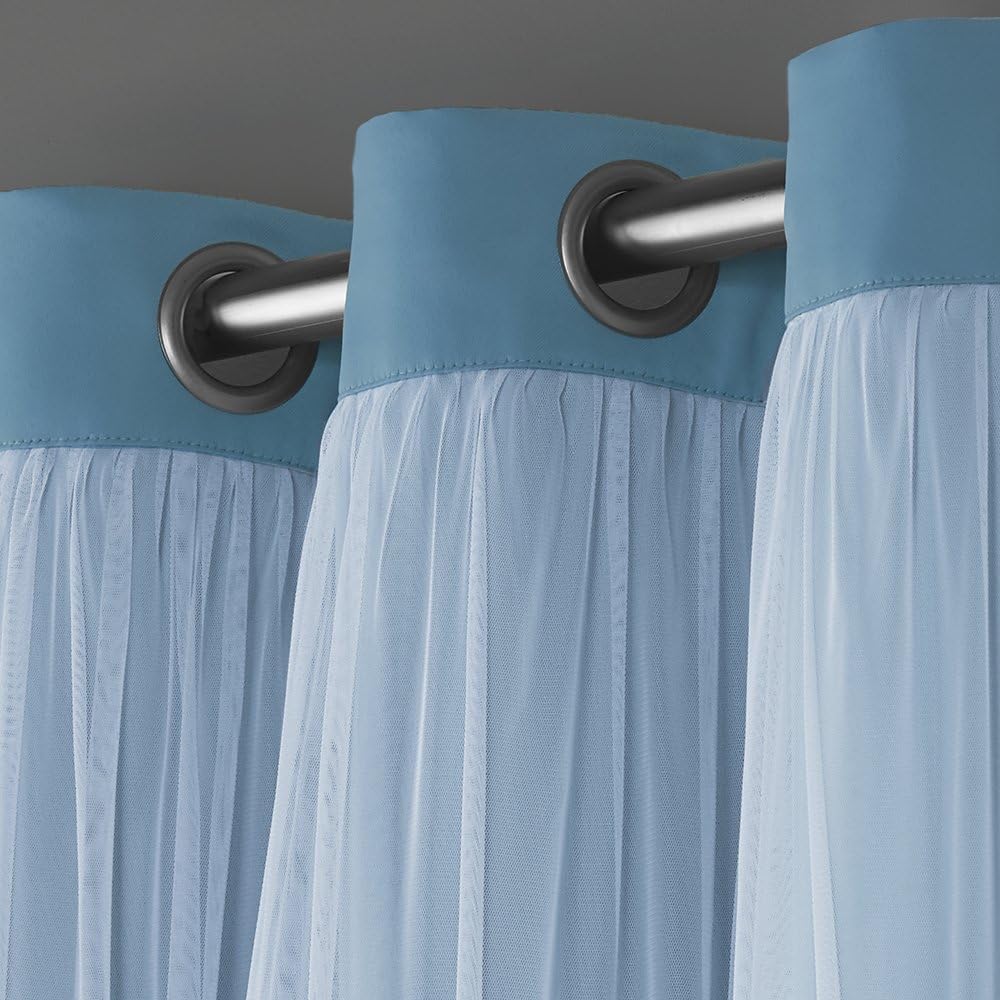 TOWN & COUNTRY LUXE Talia Double Layer Indoor Curtains, Sheer and Room Darkening Blackout, Grommet Top, Energy Efficient, 2-Pack Set…