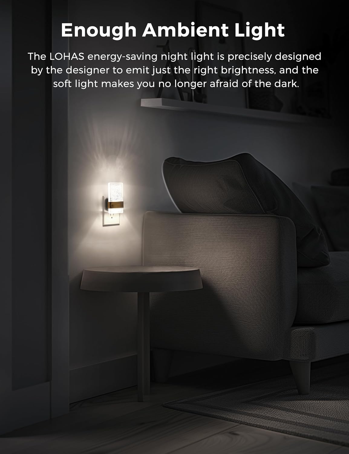 L LOHAS LED Night Light [2Pack], Night Lights Plug Into Wall, Decorative Night Lights with Dusk-to-Dawn Sensor, 0-100LM Dimmable Acrylic…