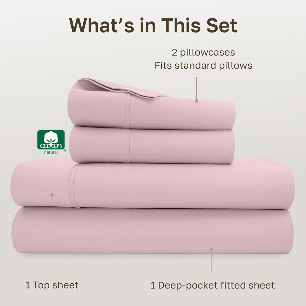 CaliforniaDesignDen California Design Den Soft Full Size 100% Cotton Sheet Sets, 400 Thread Count Good Housekeeping Award Winner, Silky Smo…