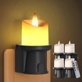 2-in-1 Plug in Night Light (4 Pack) - Dual Mode: Sensor & Remote Control - Modern Farmhouse Black Candle Wall Sconce for Industrial…