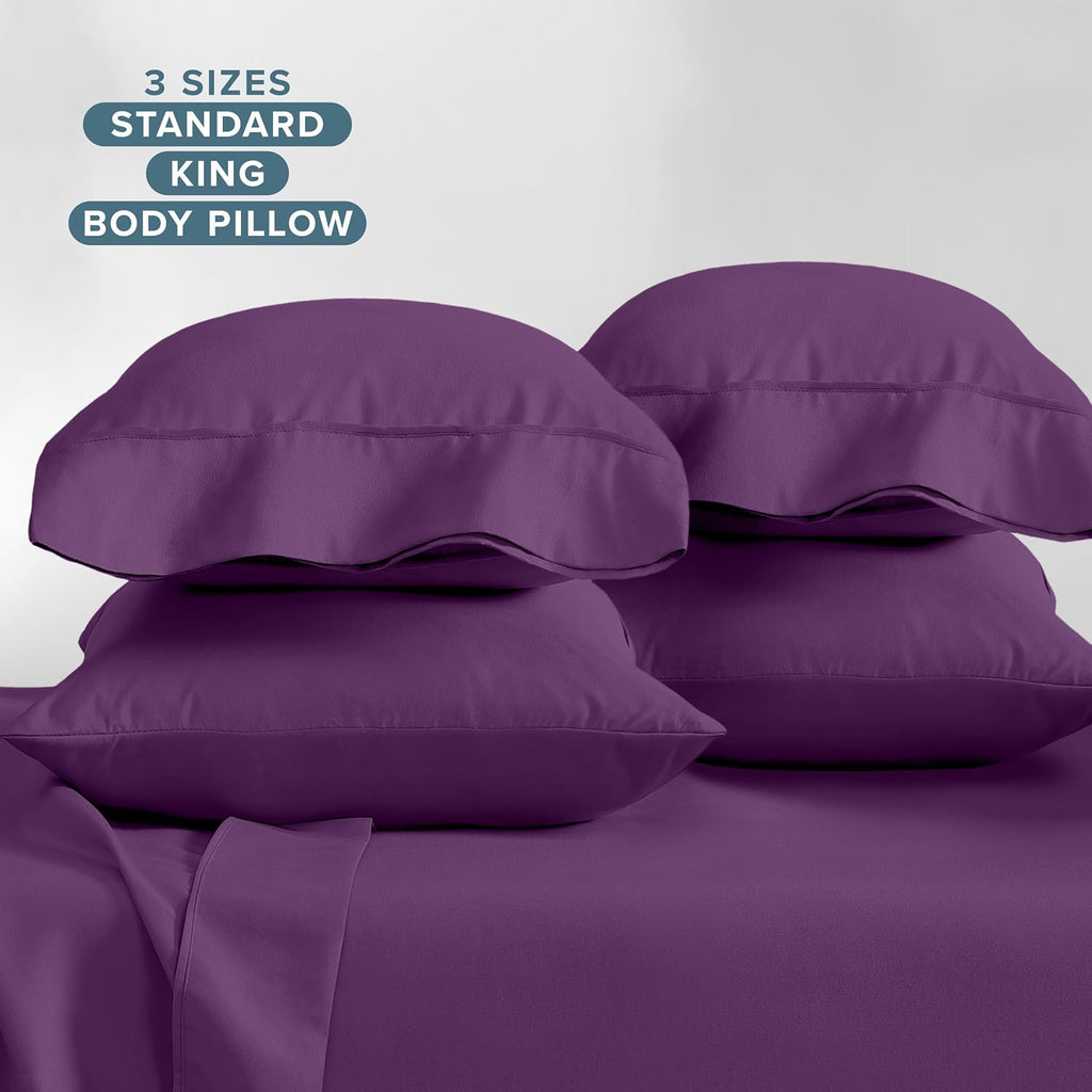 BareHome Bare Home Microfiber Plum King Pillowcases - 4 Pack, 20x40 4 Pack