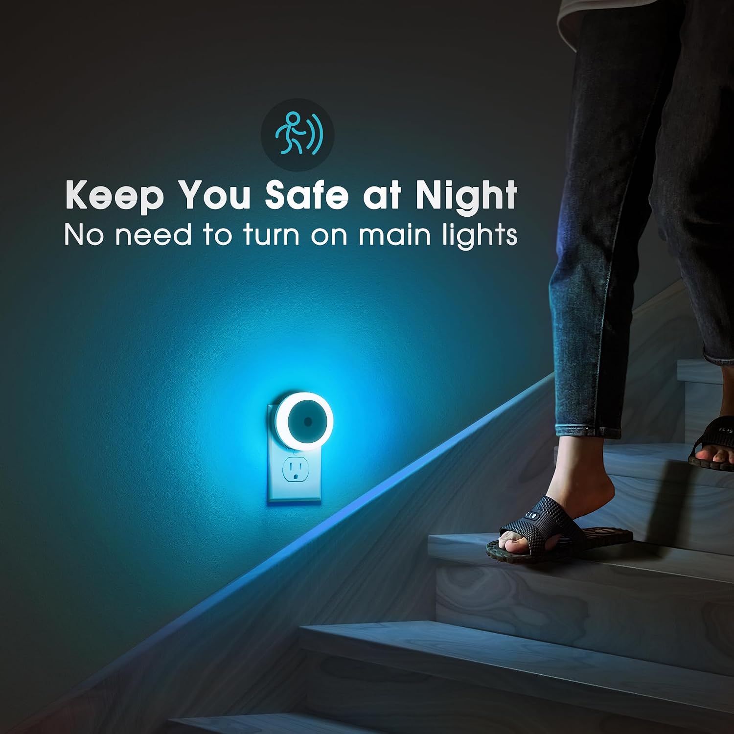 Briignite Azure Blue Night Light, Night Lights Plug into Wall [2Pack], Nightlight with Light Sensors, LED Night Light for Kids Room…