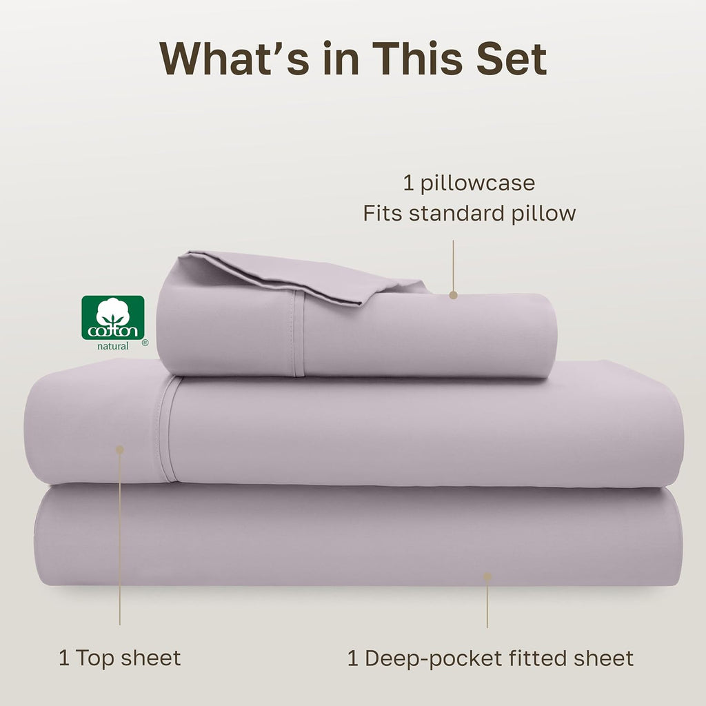 CaliforniaDesignDen California Design Den Soft Twin XL 100% Cotton Sheet Sets, 400 Thread Count Good Housekeeping Award Winner, Smooth Sate…