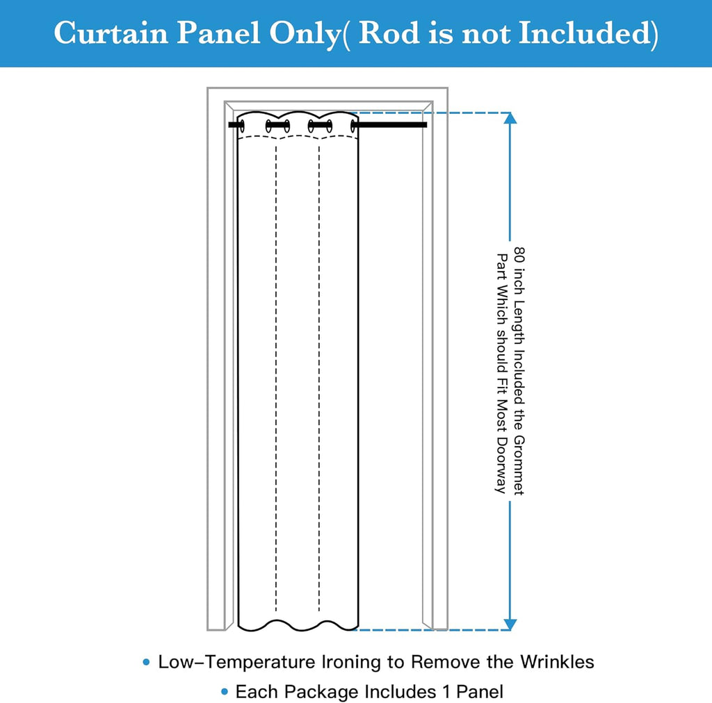 Rybhome RYB HOME Temporary Doorway Curtains Blackout Privacy Room Divider Curtains Portable Drapes for Closet Wall Panel for Bedroom Living…