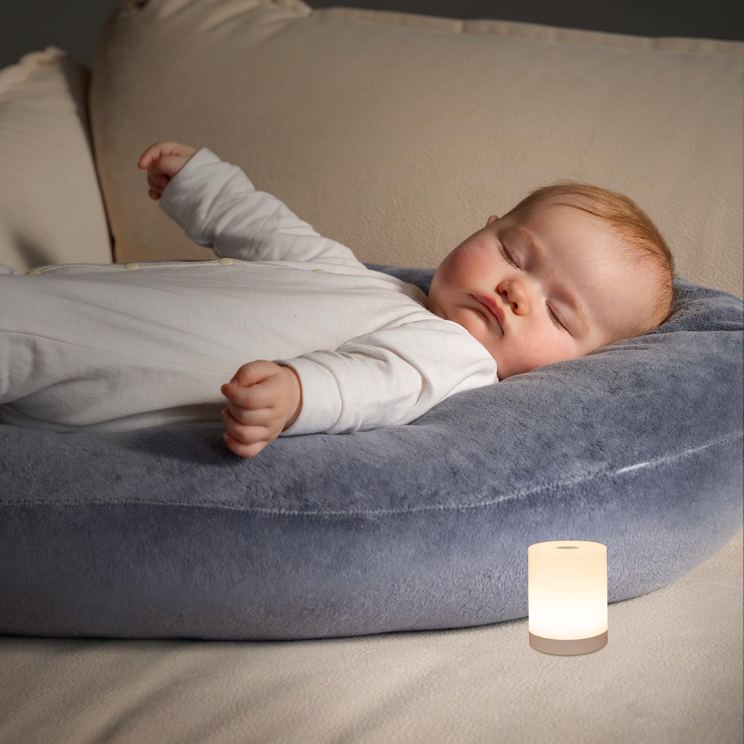 DAZZY DOT Touch Night Light for Baby Nursery, Small Cordless Lamp, Dimmable Portable Rechargeable Battery Operated Night Light, Wireless…