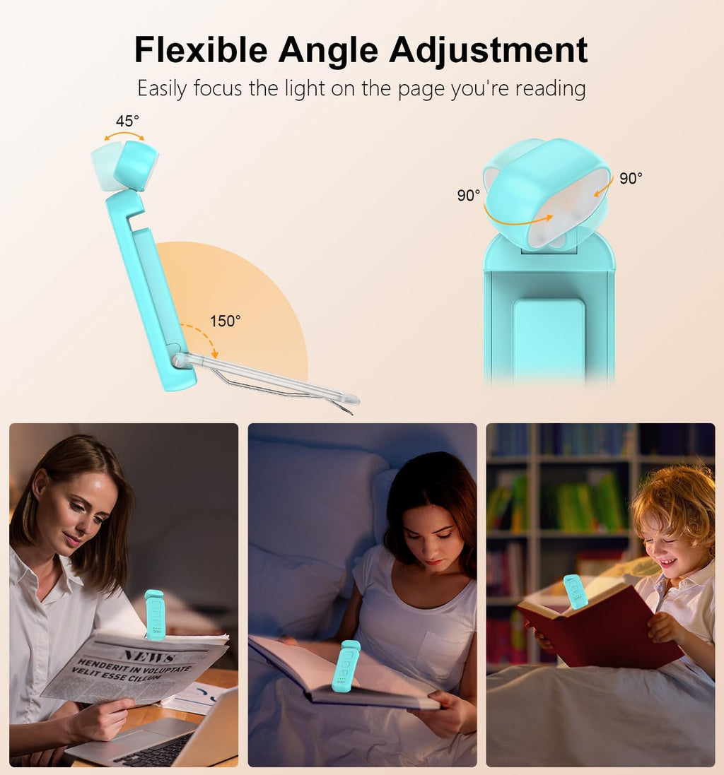 Gritin Reading Light, Rechargeable Book Light for Reading in Bed - Eye Caring 3 Color Temperatures, 5-Level Dimmable Brightness, Long…