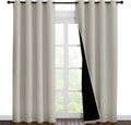 Nicetown 100% Blackout Window Curtain Panels, Cold and Full Light Blocking Drapes with Black Liner for Nursery, 86 inches Drop Thermal Insu…