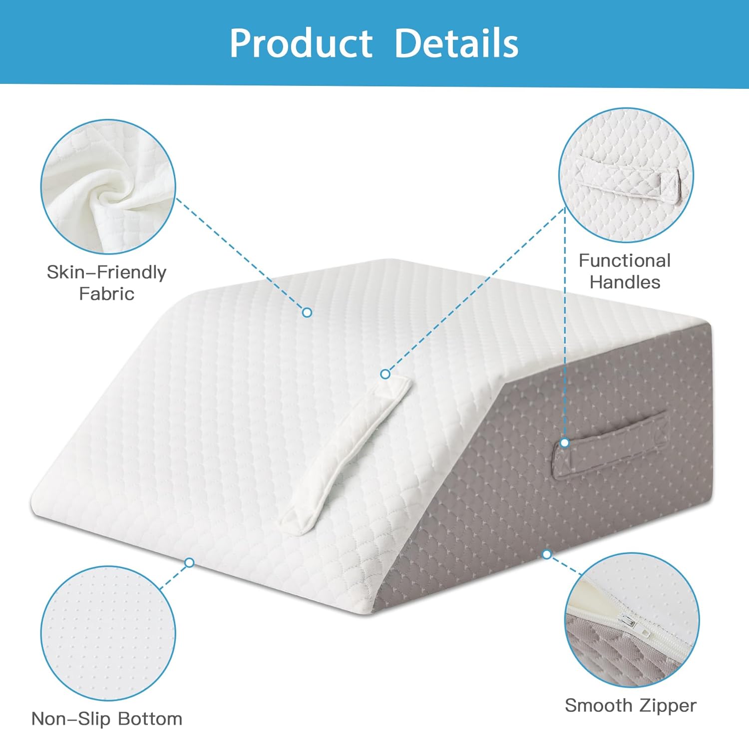 MEGCXIT Leg Pillow Elevation Blood Circulation, Leg Wedge for Elevation for Swelling, Leg Elevating Pillow for After Surgery, Memory Foam…