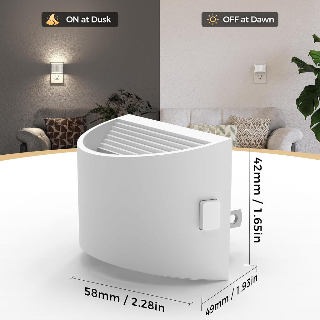 DORESshop LED Night Light[2 Pack], Night Lights Plug into Wall, 3 Level Brightness Adjustable Plug in Night Light, Dusk to Dawn Sensor…