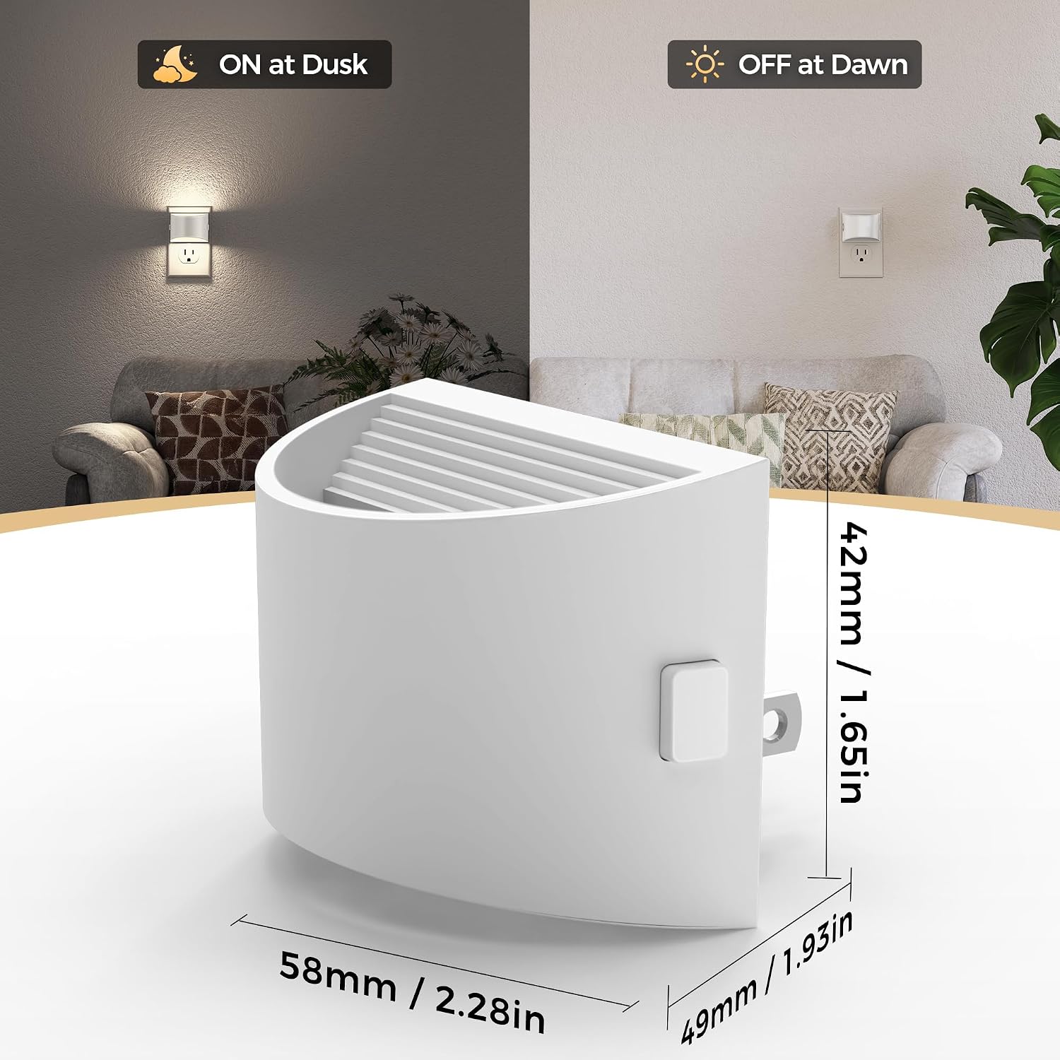 DORESshop LED Night Light[2 Pack], Night Lights Plug into Wall, 3 Level Brightness Adjustable Plug in Night Light, Dusk to Dawn Sensor…