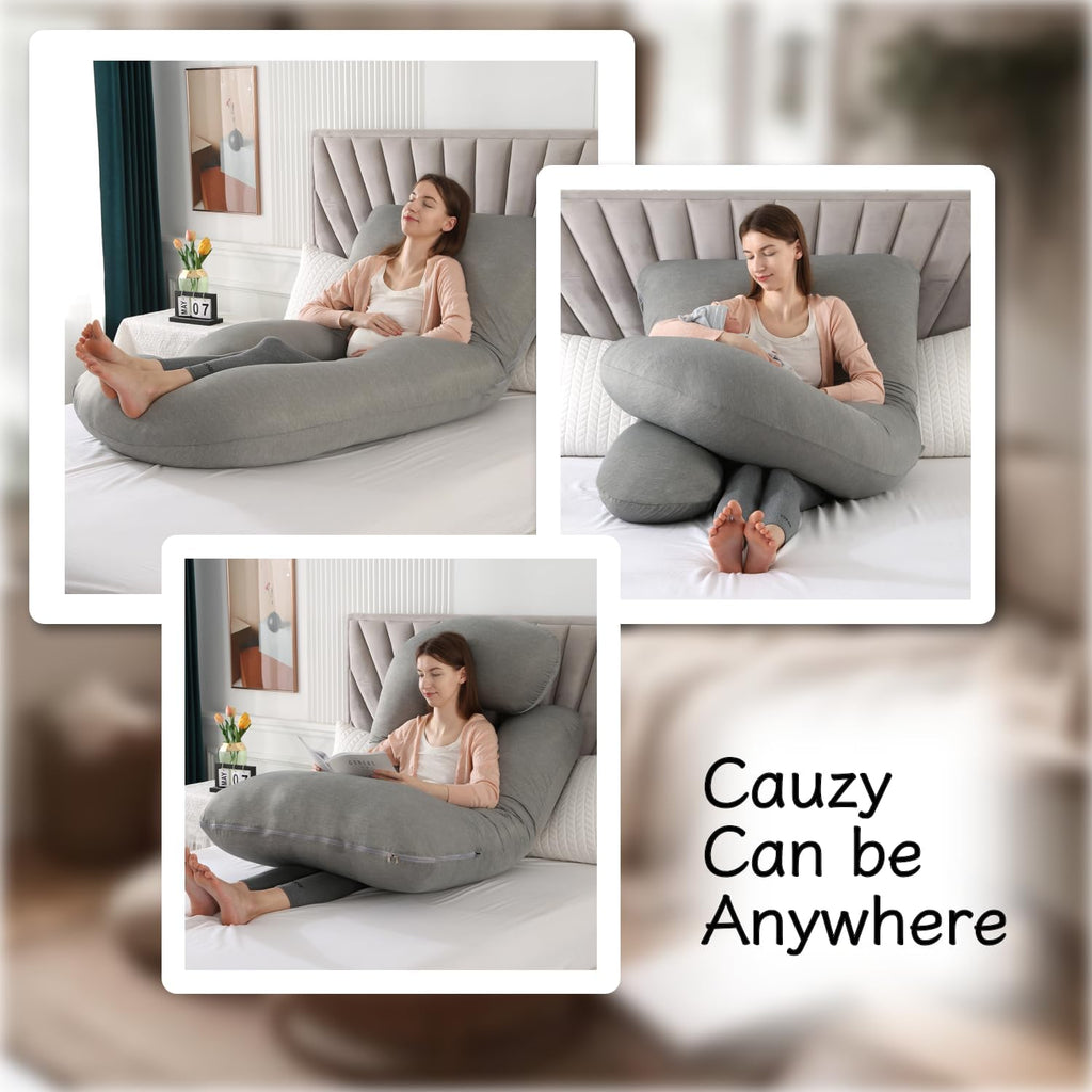 ALLOPERA Pregnancy Pillow, Full Body Maternity Pillow 57 inch, with Removable Washable Cover - Sleep Support for Legs, Back, Neck…