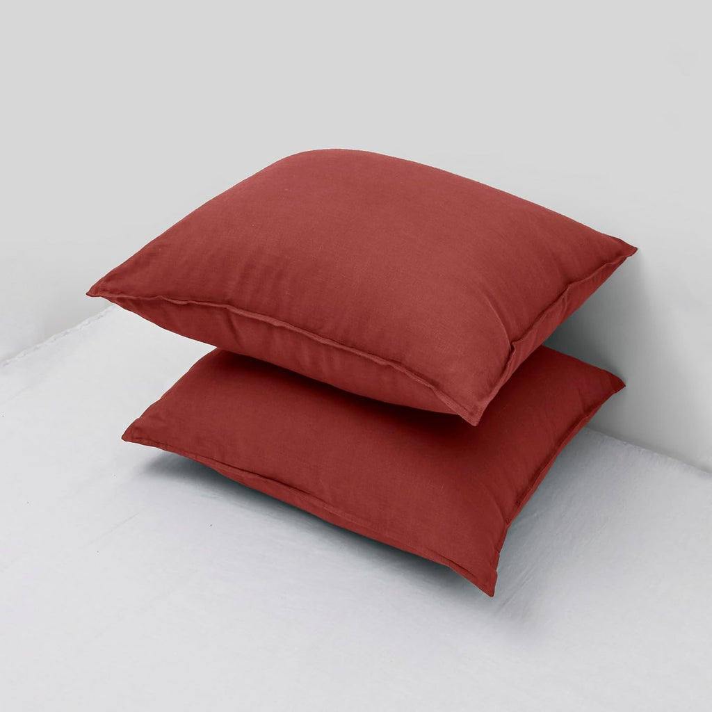 Chuffed Linen Pillow Covers 2 Pack 100% Linen Pillow Cases, Breathable and Cooling Washed Pillow Shams with Zipper Closure for Bedding, 26x…