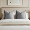 GIGIZAZAFocusingonhomedecoration GIGIZAZA 26x26 Velvet Pillow Covers Set of 2, Dark Grey Big Square Throw Pillows Modern Covers for Living R…