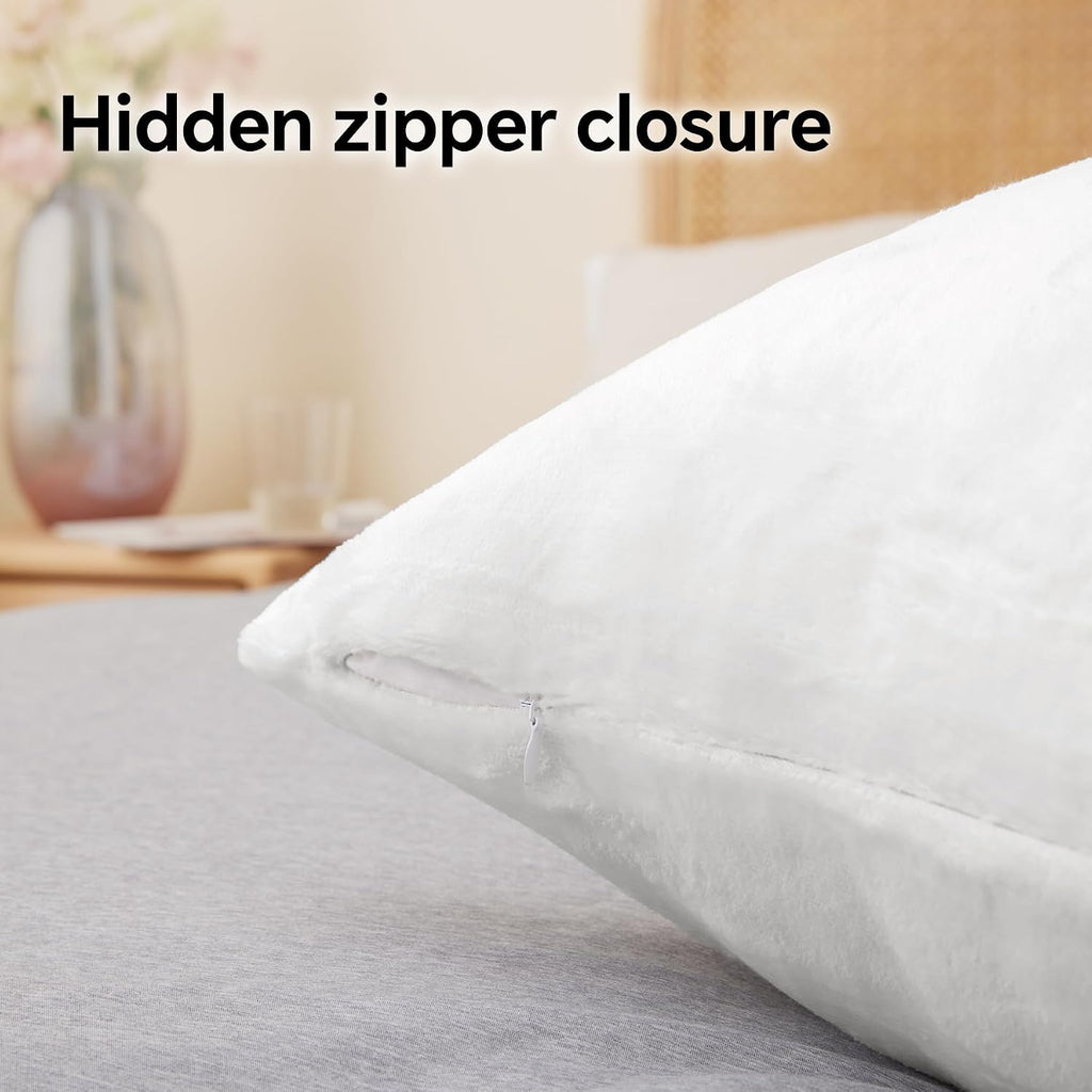 Bedelite Flannel King Size Pillow Cases Set of 2, Super Soft Fleece Pillowcases with Zipper for Bedroom, Sofa, Couch, Luxury Cozy Fuzzy Velv…