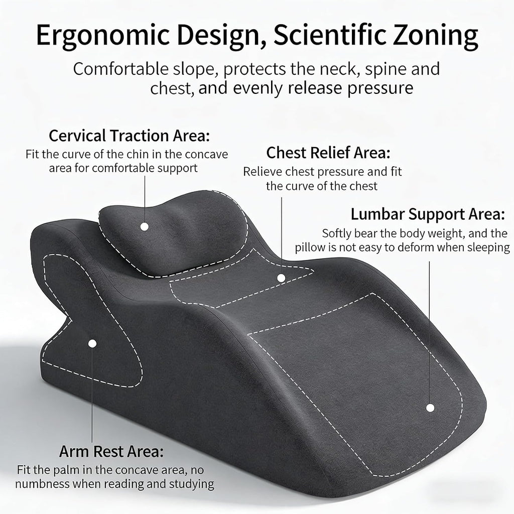 Generic Memory Foam Ergonomic Rest Pillow, Multi-Use Reading & Prone Sleep Pillow for Back Support, Comfortable Wedge for Sitting Up…