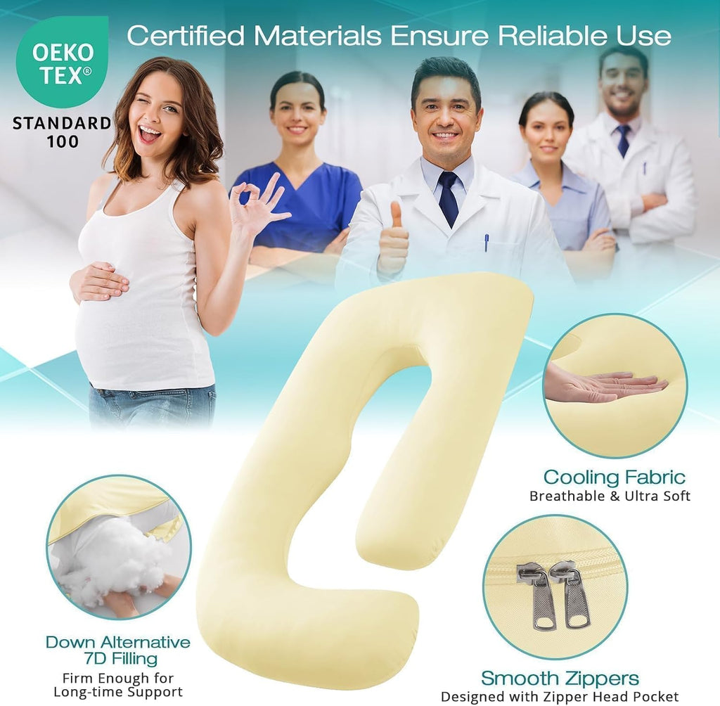 Sasttie Pregnancy Pillows for Sleeping, U Shaped Cooling Full Body Pregnancy Must Haves, 57 Inch Maternity Pillow for Pregnant Women, Pillo…
