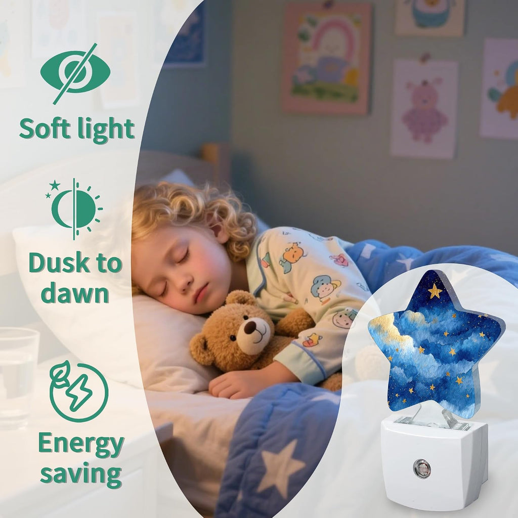Night Sky Plug in Star Night Light, Night Light with Sensor for Kids Nursery Bedroom, Decorative Soft Glow Lamp for Hallway Bathroom…