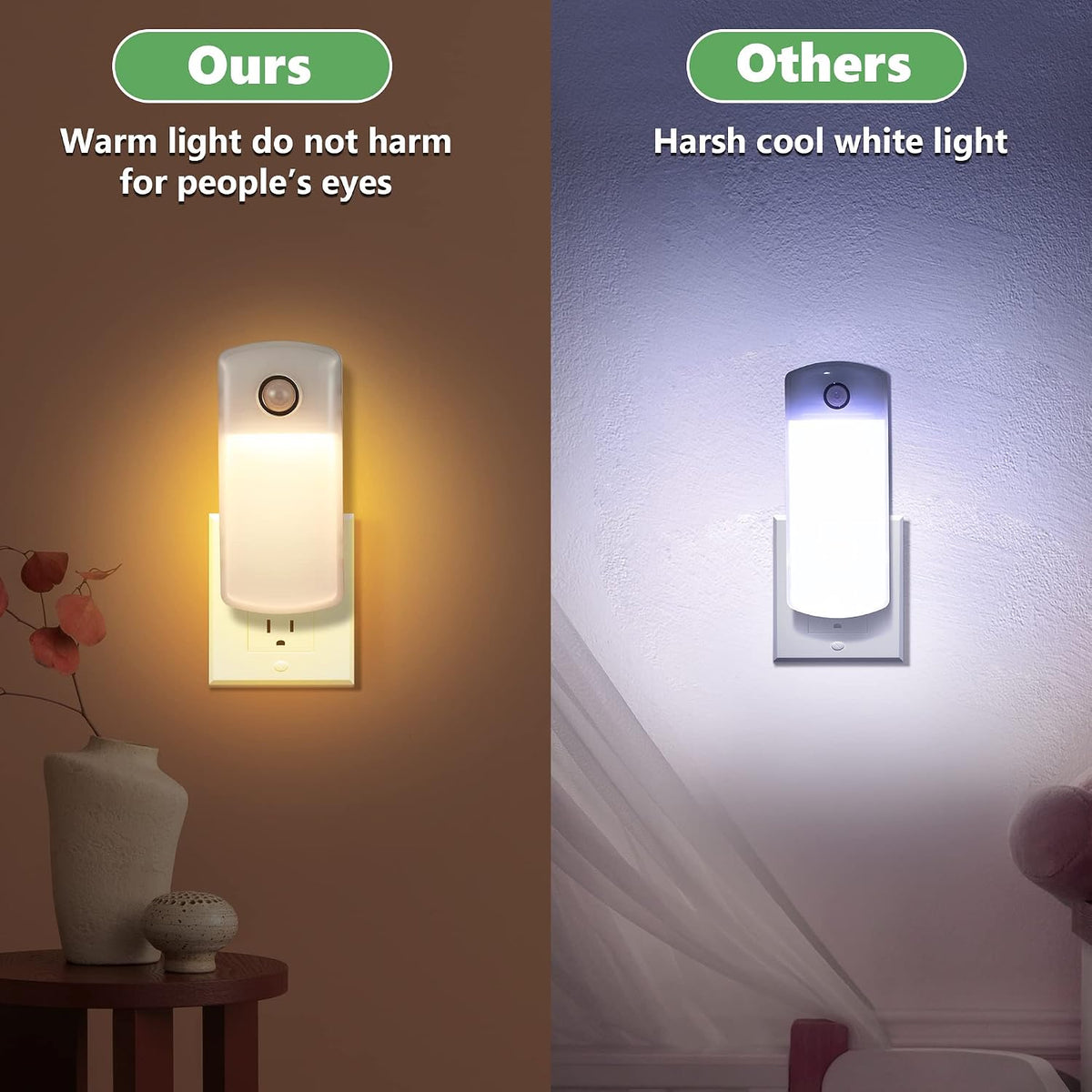Enhon 3 Pack Emergency Power Failure Night Lights, Motion Sensor Night Light, Automatic Dusk to Dawn, Emergency Lights for Home…