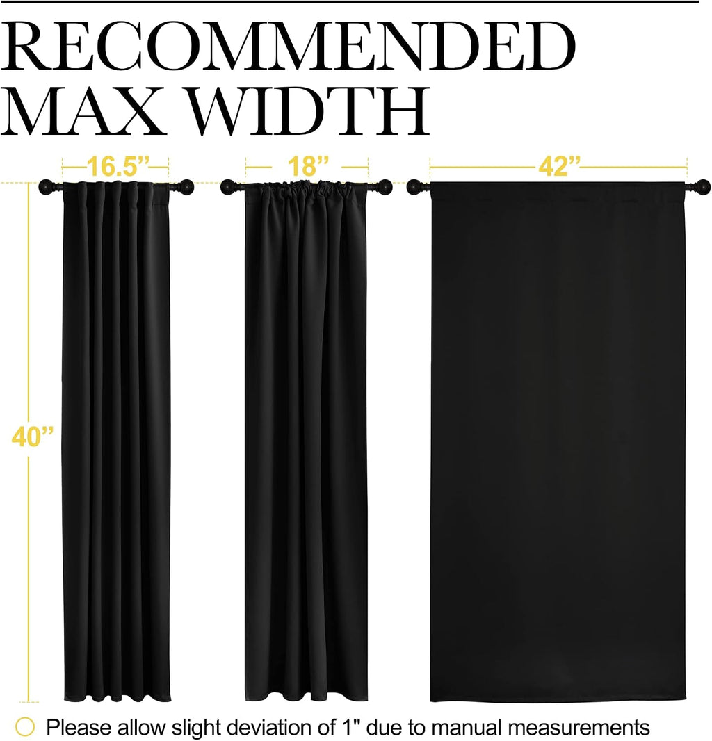 NICETOWN Halloween Short Curtains for Kitchen Window - (Black Color) W42 x L40, Double Panels, Home Decoration Light Blocking Thermal…